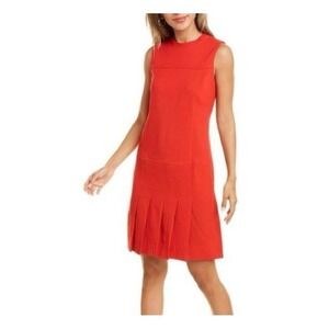 Akris‎ Punto Dress Bodycon Knee Length Sleeveless Pleated 10 Spring Easter Wool